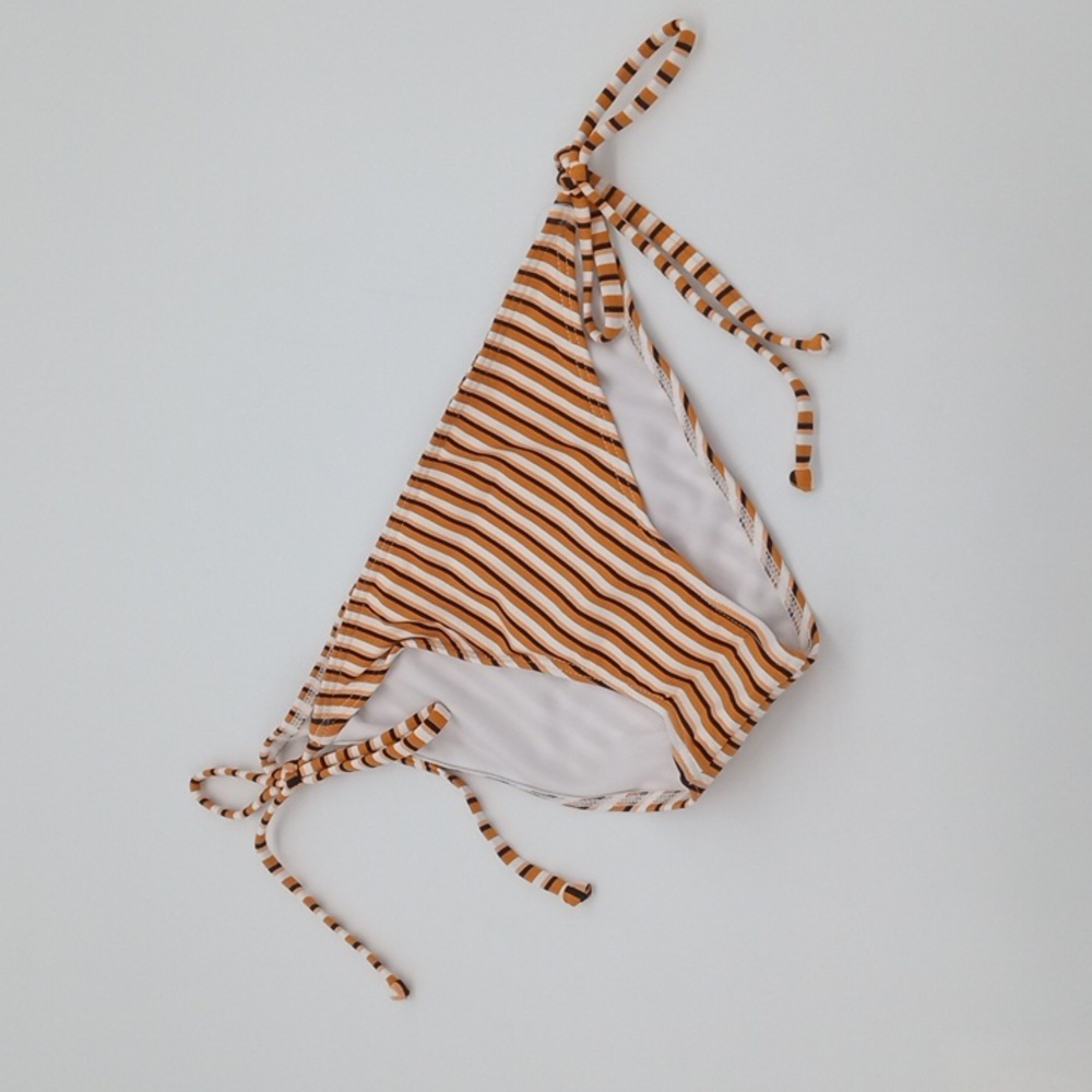 Roxy Printed Beach Classics Side Tie Moderate Bikini Bottom Golden Ochre XS